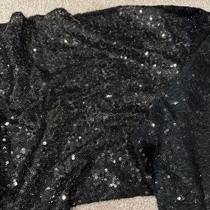One black glitter table runner 30 cm x 180 cm long